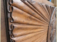 Linenfold panelling effect on large hand carved panel
